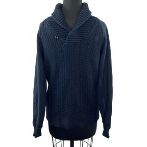 G-Star Raw Originals Men's Navy Blue Long Sleeve Pullover Cable Knit Sweater M
